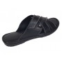 Papuci barbati din piele naturala de culoare neagra - GKR74N